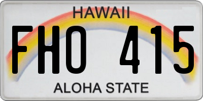 HI license plate FHO415