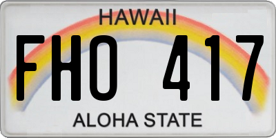HI license plate FHO417