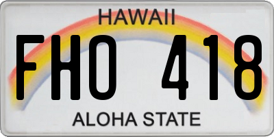 HI license plate FHO418