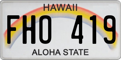 HI license plate FHO419
