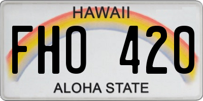 HI license plate FHO420