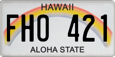 HI license plate FHO421