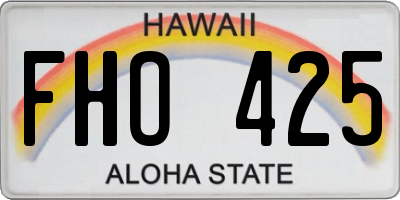 HI license plate FHO425