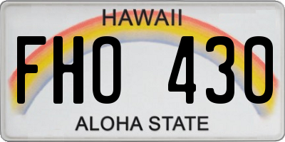 HI license plate FHO430