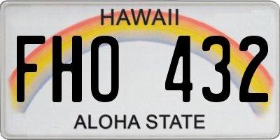 HI license plate FHO432