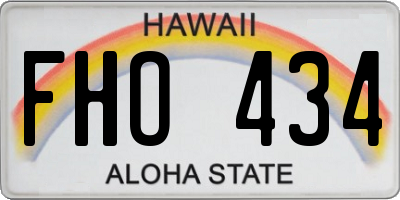 HI license plate FHO434