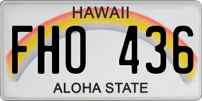 HI license plate FHO436