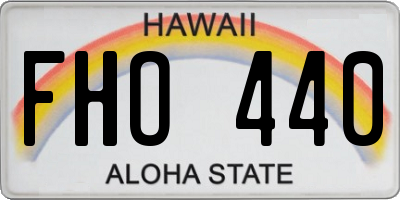 HI license plate FHO440