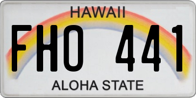 HI license plate FHO441