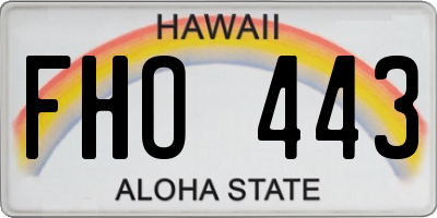 HI license plate FHO443