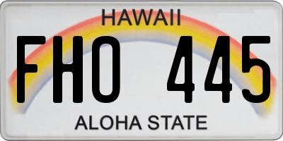 HI license plate FHO445