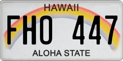 HI license plate FHO447