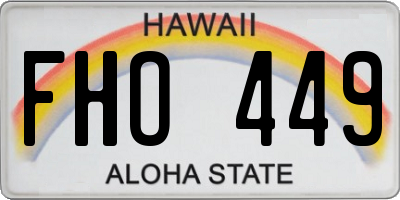 HI license plate FHO449