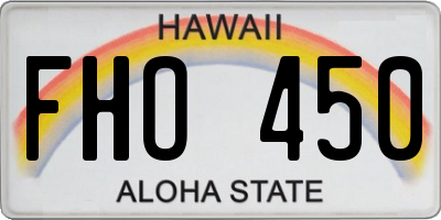 HI license plate FHO450