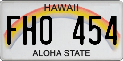 HI license plate FHO454