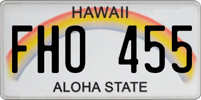 HI license plate FHO455