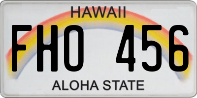 HI license plate FHO456