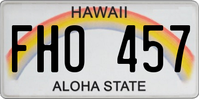 HI license plate FHO457