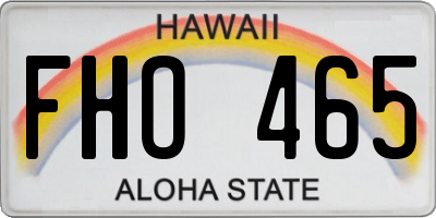 HI license plate FHO465