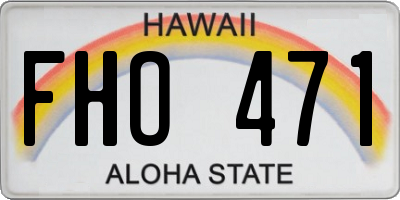 HI license plate FHO471