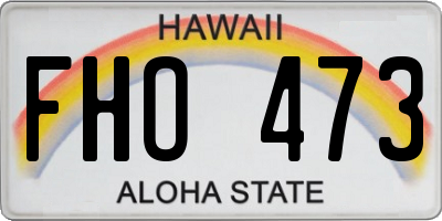 HI license plate FHO473