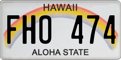 HI license plate FHO474