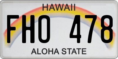 HI license plate FHO478