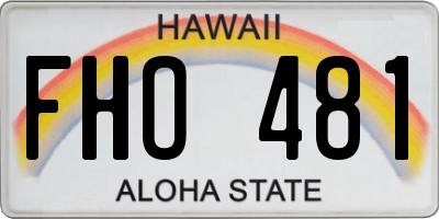 HI license plate FHO481