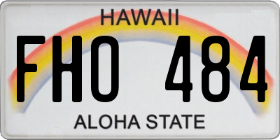 HI license plate FHO484