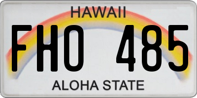 HI license plate FHO485