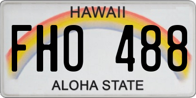 HI license plate FHO488
