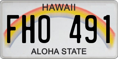 HI license plate FHO491