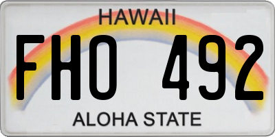 HI license plate FHO492
