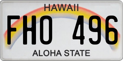 HI license plate FHO496