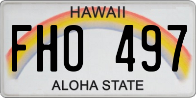 HI license plate FHO497