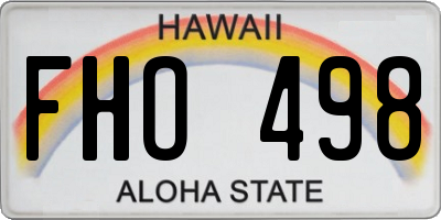 HI license plate FHO498