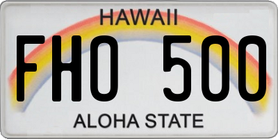 HI license plate FHO500