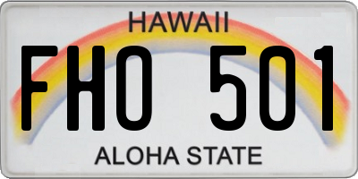 HI license plate FHO501