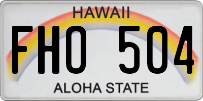 HI license plate FHO504