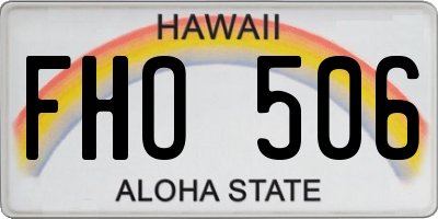 HI license plate FHO506