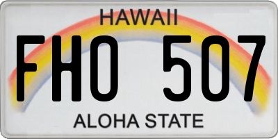 HI license plate FHO507