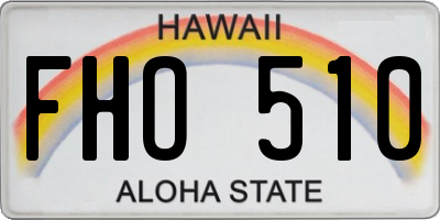 HI license plate FHO510