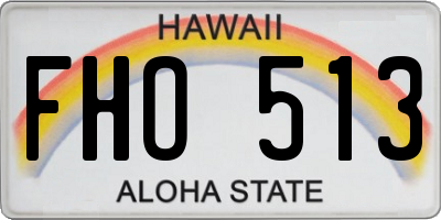 HI license plate FHO513