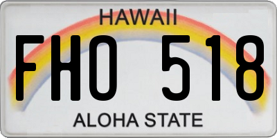 HI license plate FHO518