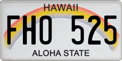 HI license plate FHO525