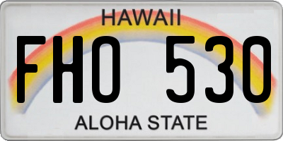HI license plate FHO530