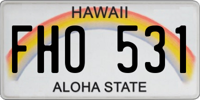 HI license plate FHO531