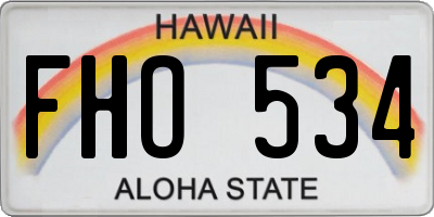 HI license plate FHO534