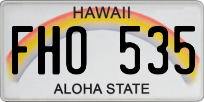 HI license plate FHO535