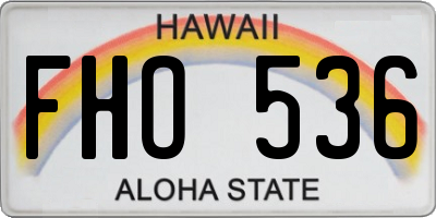HI license plate FHO536
